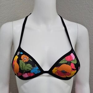 NWT VS PINK Floral Scuba Halter Bikini Top